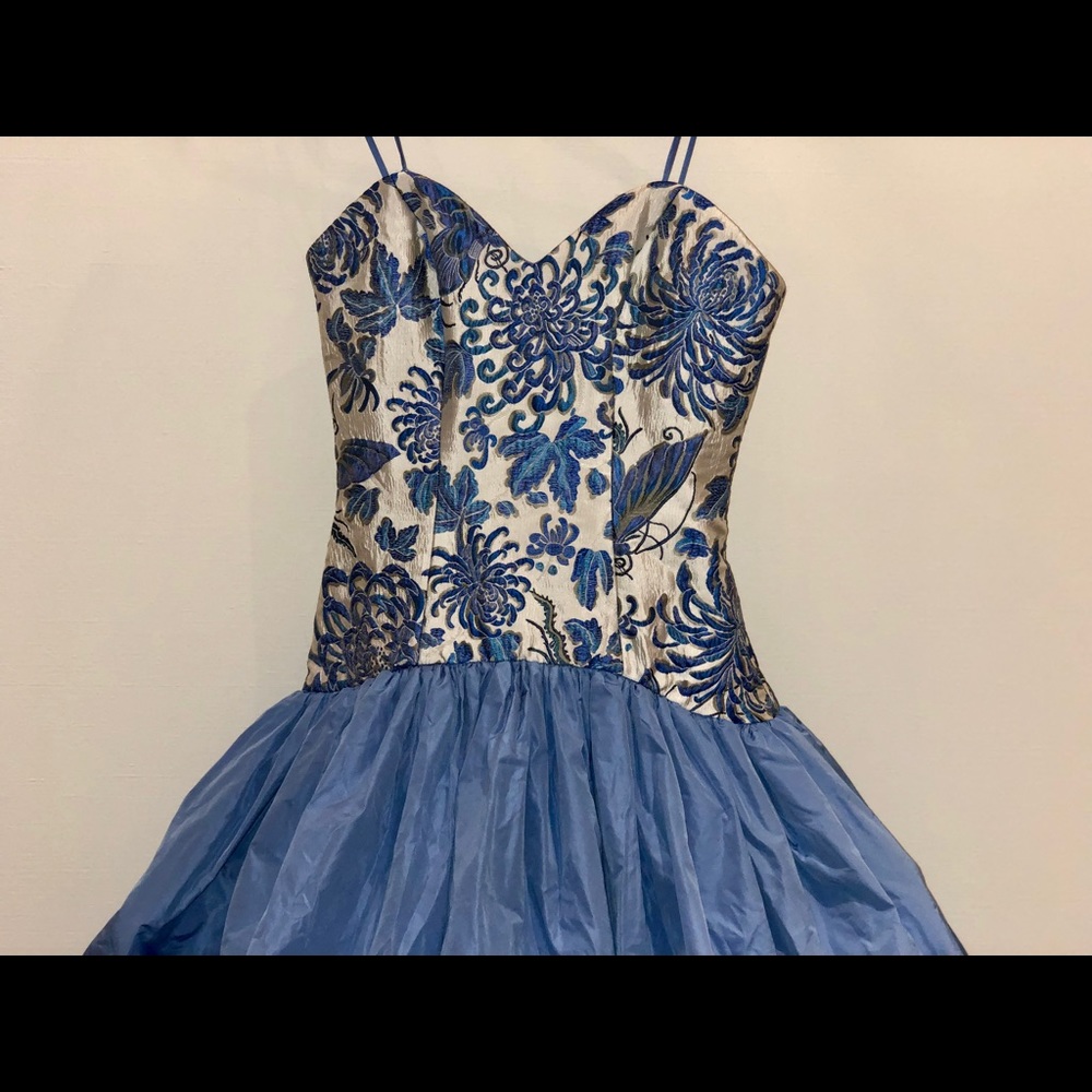 NEVER WORN, Light Blue Strapless Gown
